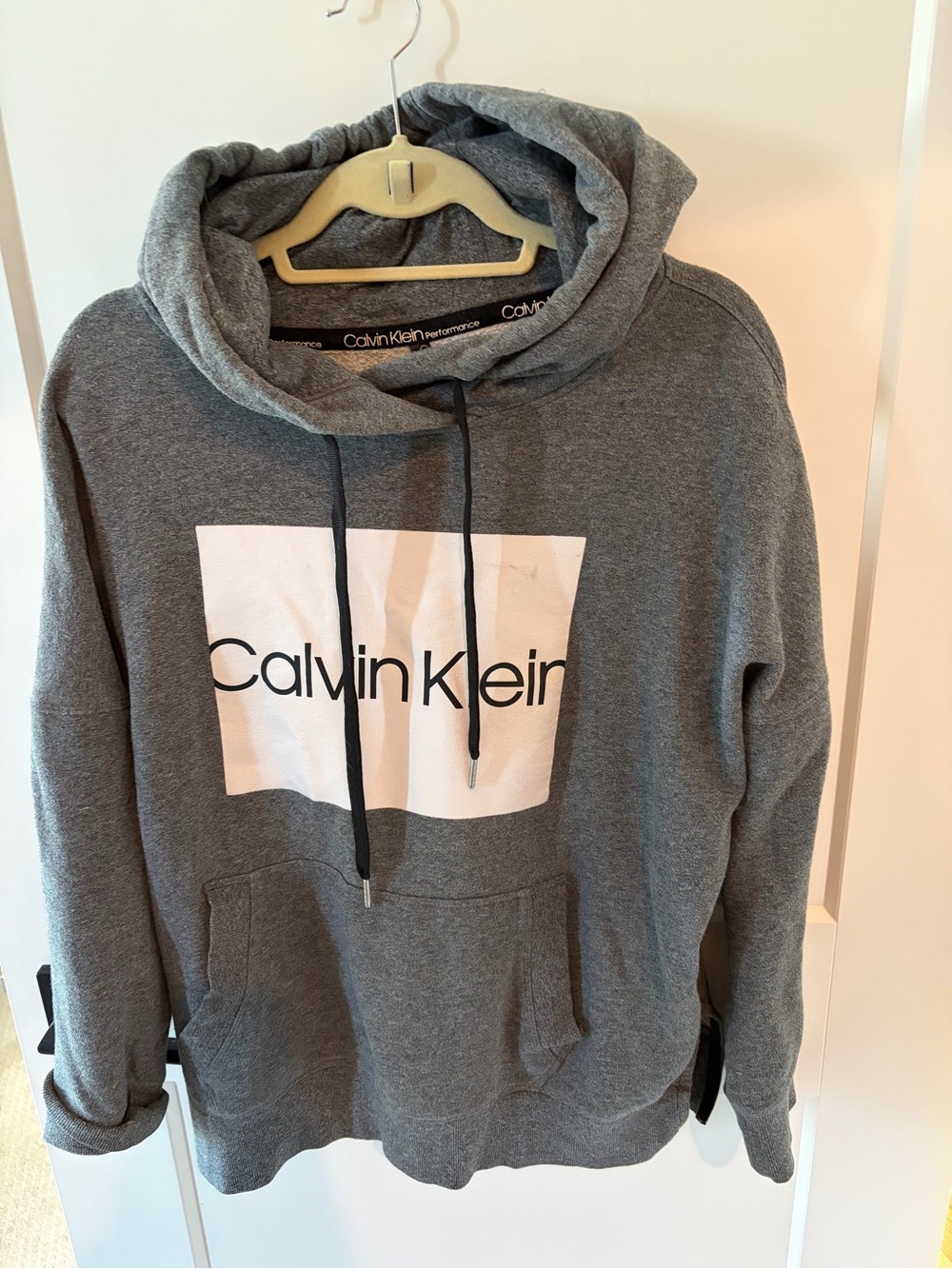 Calvin Klein Grey Logo Pullover Hoodie